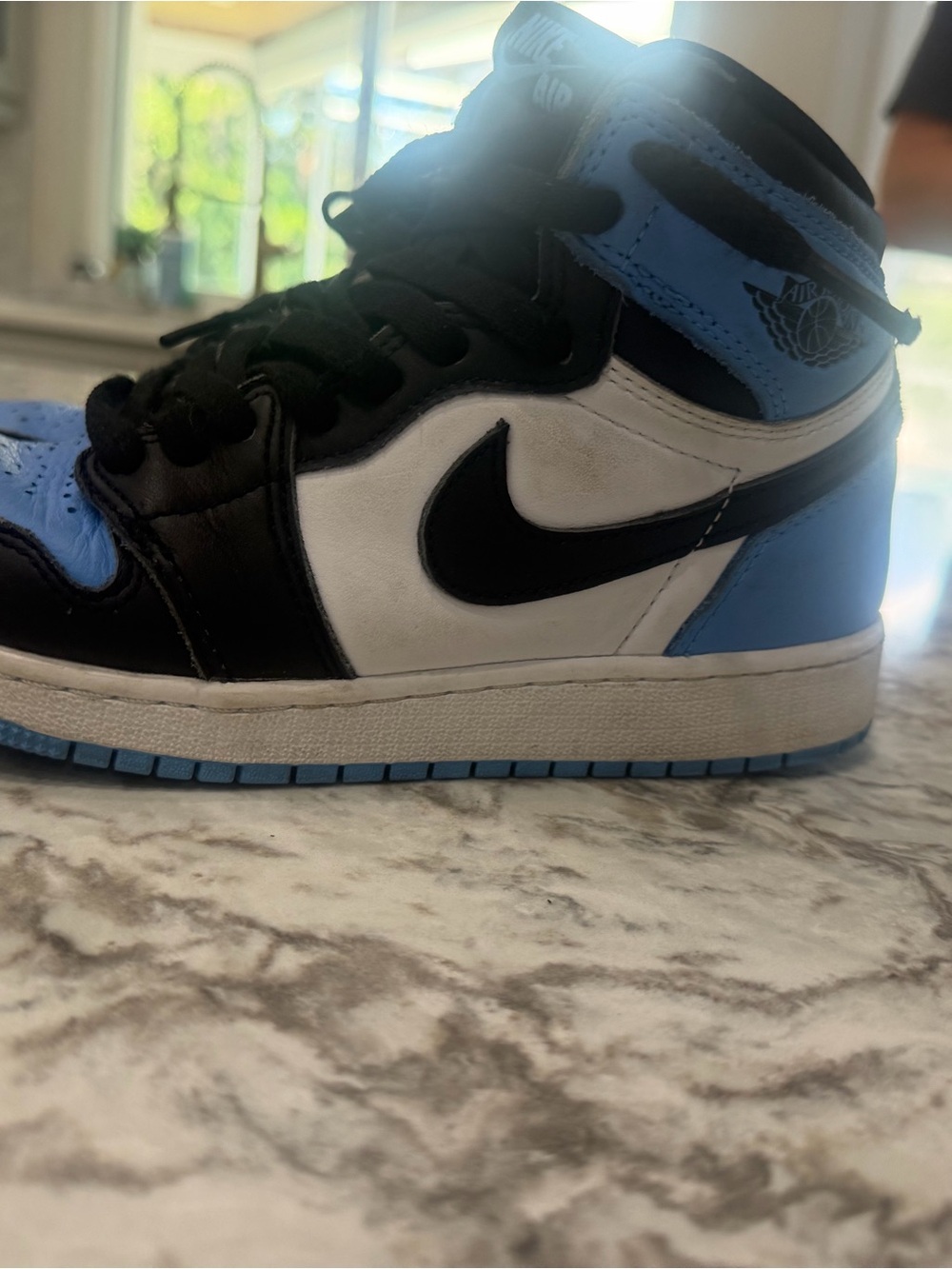 Nike Kids Air Jordan 1 Mid - Black/White/Light Blue